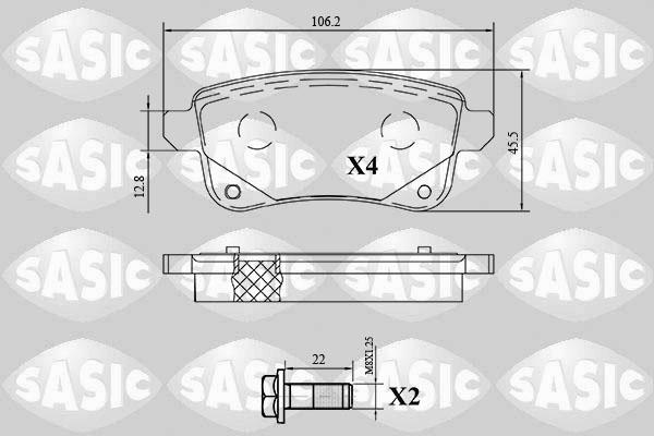 Sasic 6214047 - Kit de plaquettes de frein, frein à disque cwaw.fr