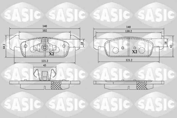 Sasic 6214050 - Kit de plaquettes de frein, frein à disque cwaw.fr