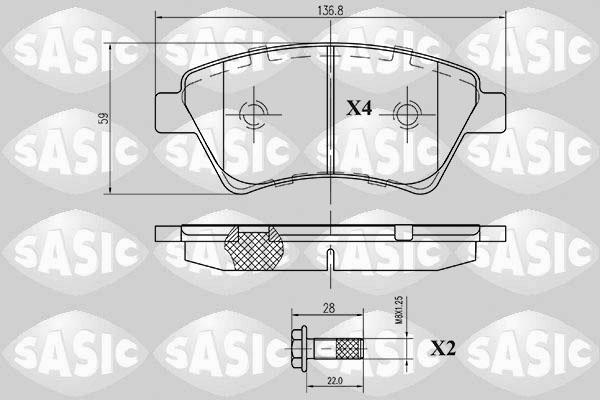 Sasic 6214006 - Kit de plaquettes de frein, frein à disque cwaw.fr