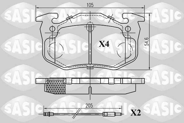 Sasic 6214001 - Kit de plaquettes de frein, frein à disque cwaw.fr