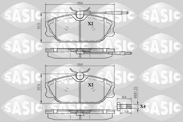 Sasic 6214002 - Kit de plaquettes de frein, frein à disque cwaw.fr