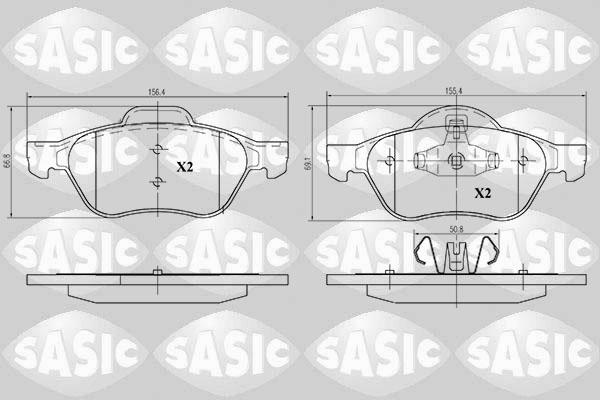 Sasic 6214019 - Kit de plaquettes de frein, frein à disque cwaw.fr