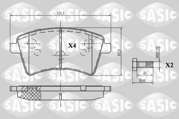 Sasic 6214016 - Kit de plaquettes de frein, frein à disque cwaw.fr