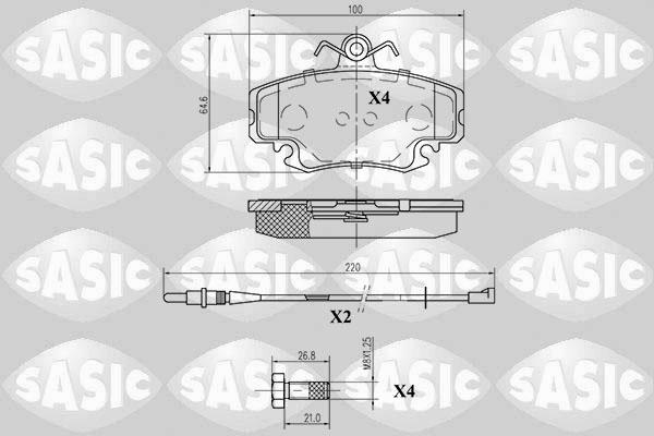 Sasic 6214010 - Kit de plaquettes de frein, frein à disque cwaw.fr