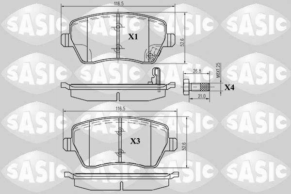 Sasic 6214011 - Kit de plaquettes de frein, frein à disque cwaw.fr