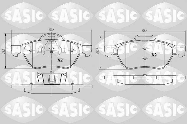 Sasic 6214018 - Kit de plaquettes de frein, frein à disque cwaw.fr