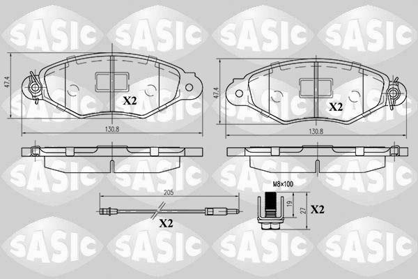 Sasic 6214012 - Kit de plaquettes de frein, frein à disque cwaw.fr