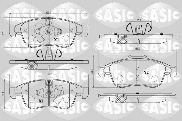 Sasic 6214017 - Kit de plaquettes de frein, frein à disque cwaw.fr