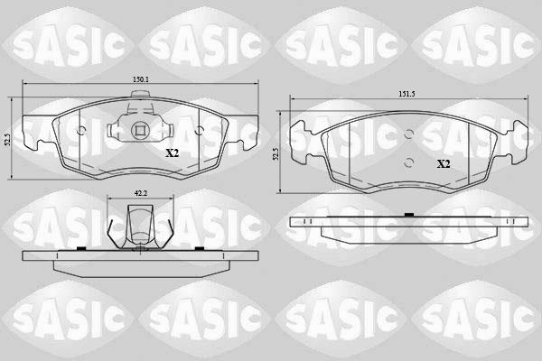 Sasic 6214030 - Kit de plaquettes de frein, frein à disque cwaw.fr