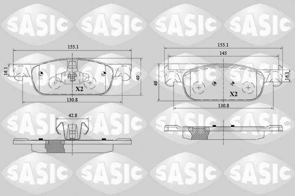 Sasic 6214037 - Kit de plaquettes de frein, frein à disque cwaw.fr