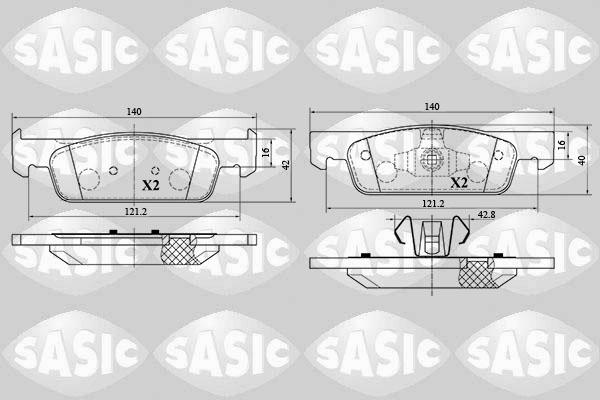 Sasic 6214029 - Kit de plaquettes de frein, frein à disque cwaw.fr