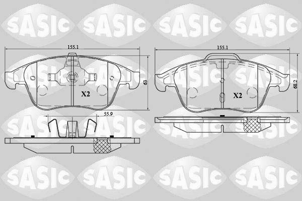 Sasic 6214026 - Kit de plaquettes de frein, frein à disque cwaw.fr