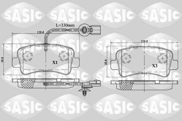 Sasic 6214021 - Kit de plaquettes de frein, frein à disque cwaw.fr