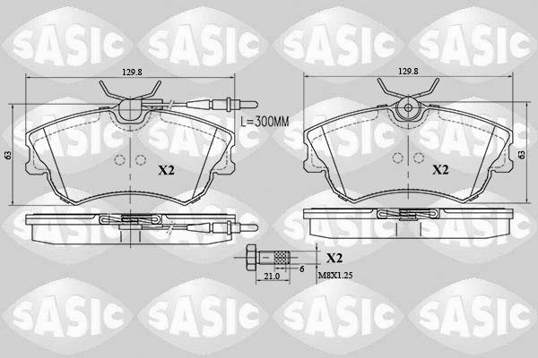 Sasic 6214028 - Kit de plaquettes de frein, frein à disque cwaw.fr