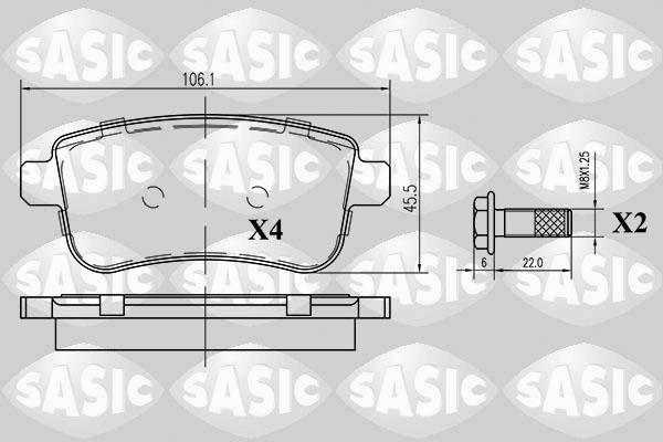 Sasic 6214023 - Kit de plaquettes de frein, frein à disque cwaw.fr