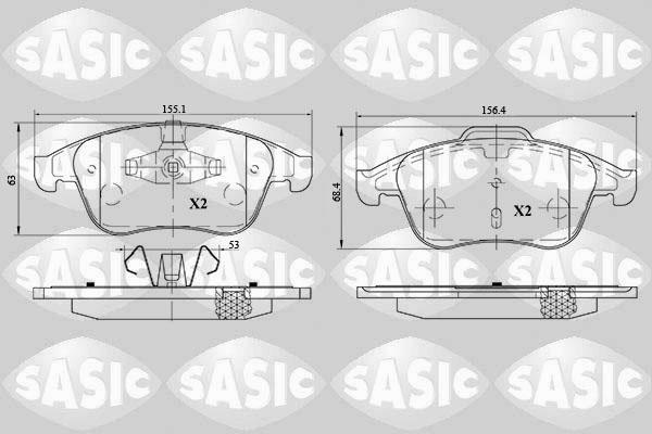 Sasic 6214027 - Kit de plaquettes de frein, frein à disque cwaw.fr