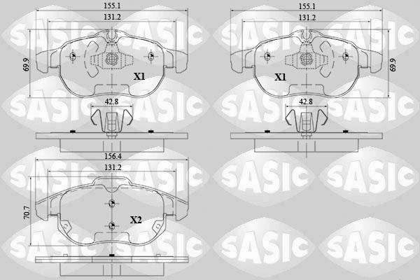 Sasic 6216095 - Kit de plaquettes de frein, frein à disque cwaw.fr