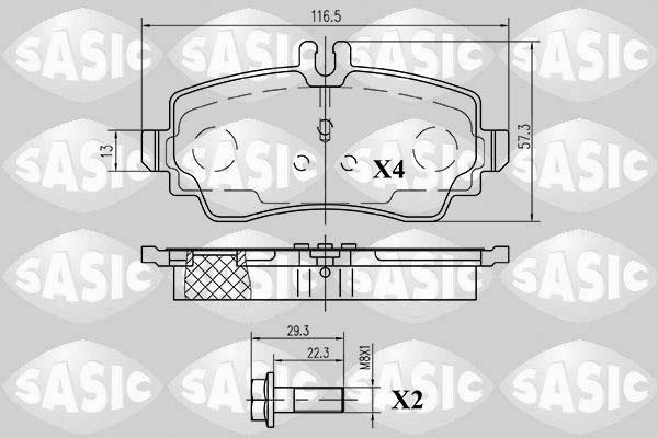 Sasic 6216044 - Kit de plaquettes de frein, frein à disque cwaw.fr