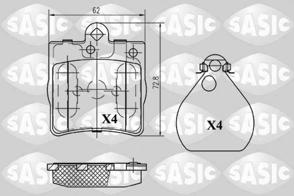 Sasic 6216048 - Kit de plaquettes de frein, frein à disque cwaw.fr