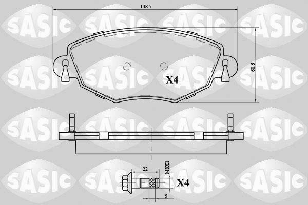 Sasic 6216059 - Kit de plaquettes de frein, frein à disque cwaw.fr