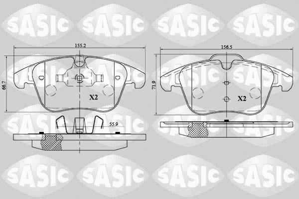 Sasic 6216055 - Kit de plaquettes de frein, frein à disque cwaw.fr