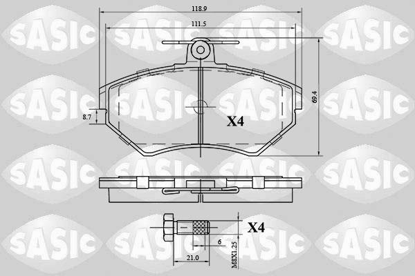 Sasic 6216057 - Kit de plaquettes de frein, frein à disque cwaw.fr