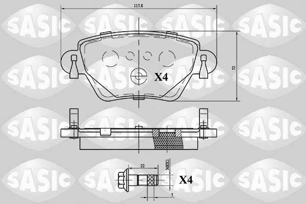 Sasic 6216069 - Kit de plaquettes de frein, frein à disque cwaw.fr