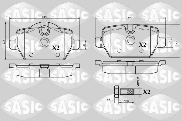 Sasic 6216064 - Kit de plaquettes de frein, frein à disque cwaw.fr