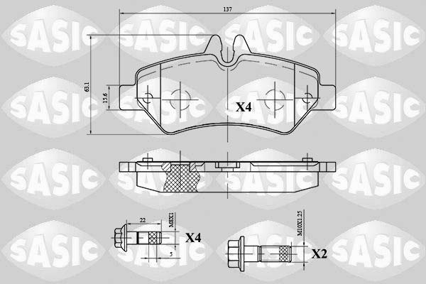 Sasic 6216060 - Kit de plaquettes de frein, frein à disque cwaw.fr