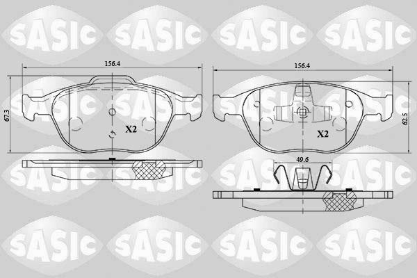 Sasic 6216068 - Kit de plaquettes de frein, frein à disque cwaw.fr