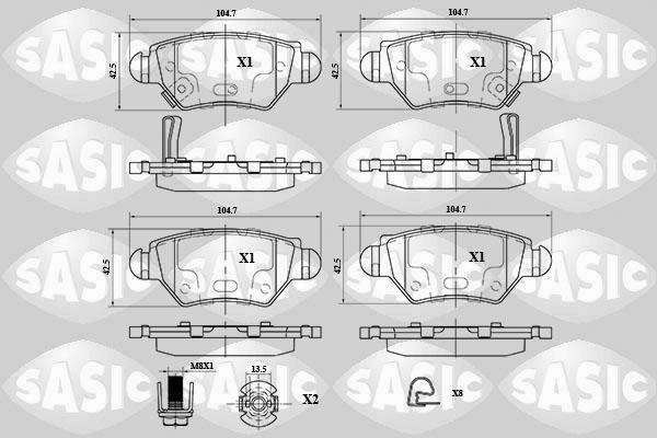 Sasic 6216063 - Kit de plaquettes de frein, frein à disque cwaw.fr