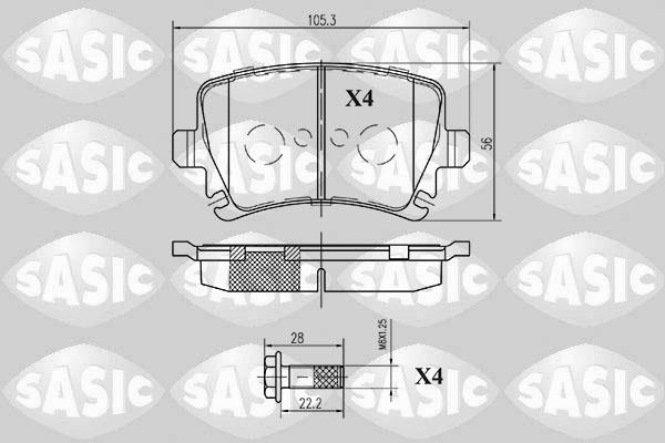 Sasic 6216003 - Kit de plaquettes de frein, frein à disque cwaw.fr