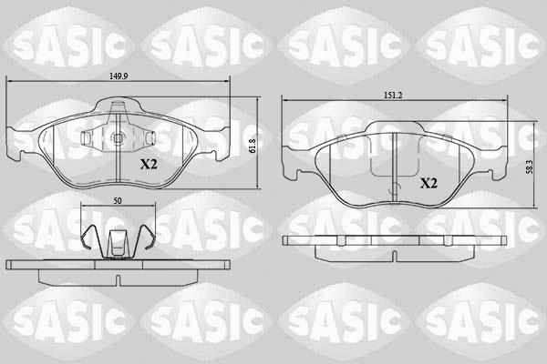 Sasic 6216007 - Kit de plaquettes de frein, frein à disque cwaw.fr