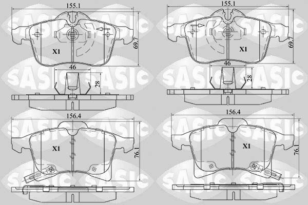 Sasic 6216014 - Kit de plaquettes de frein, frein à disque cwaw.fr