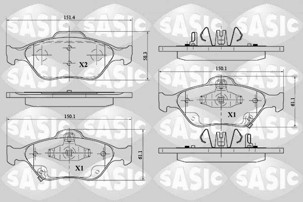 Sasic 6216015 - Kit de plaquettes de frein, frein à disque cwaw.fr