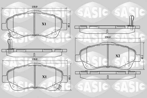 Sasic 6216017 - Kit de plaquettes de frein, frein à disque cwaw.fr