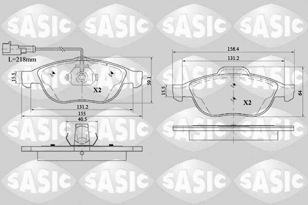 Sasic 6216089 - Kit de plaquettes de frein, frein à disque cwaw.fr