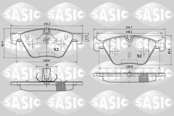 Sasic 6216080 - Kit de plaquettes de frein, frein à disque cwaw.fr