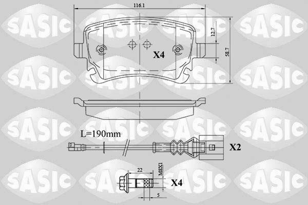 Sasic 6216088 - Kit de plaquettes de frein, frein à disque cwaw.fr