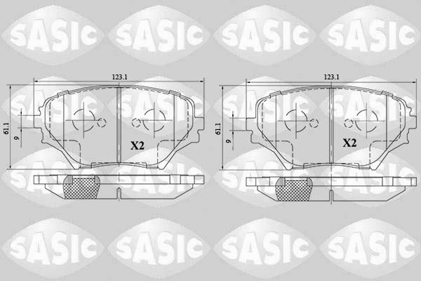 Sasic 6216082 - Kit de plaquettes de frein, frein à disque cwaw.fr