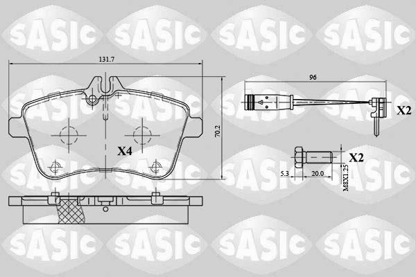 Sasic 6216034 - Kit de plaquettes de frein, frein à disque cwaw.fr