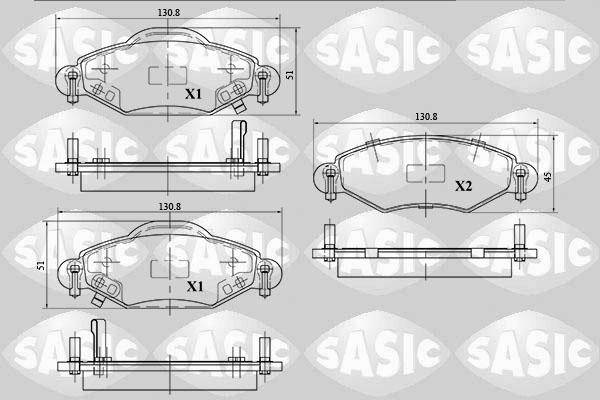 Sasic 6216035 - Kit de plaquettes de frein, frein à disque cwaw.fr