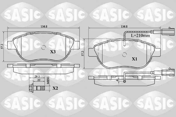 Sasic 6216030 - Kit de plaquettes de frein, frein à disque cwaw.fr