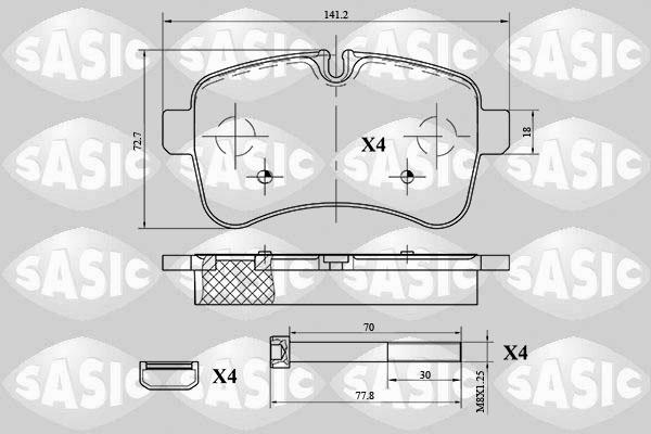 Sasic 6216038 - Kit de plaquettes de frein, frein à disque cwaw.fr