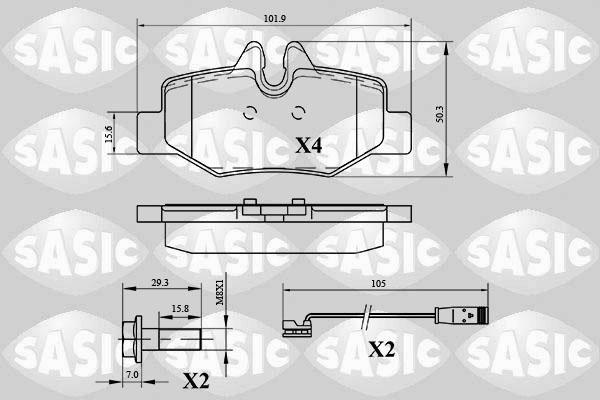 Sasic 6216033 - Kit de plaquettes de frein, frein à disque cwaw.fr