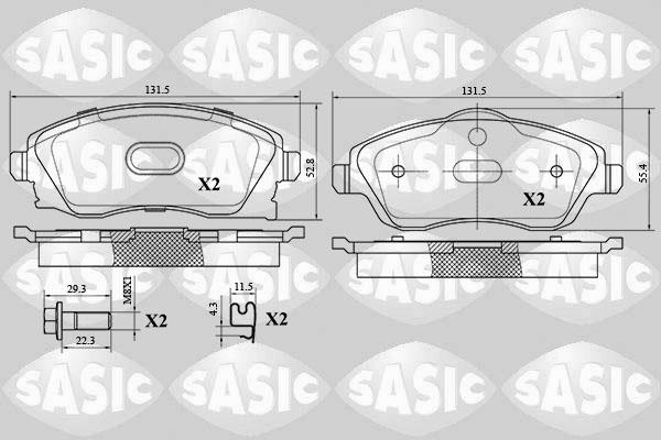 Sasic 6216024 - Kit de plaquettes de frein, frein à disque cwaw.fr