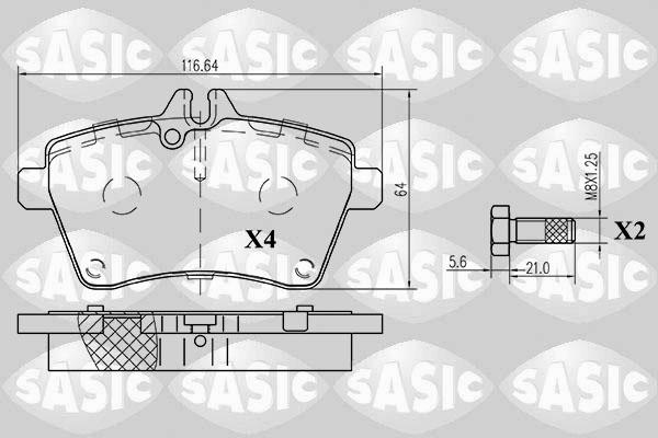 Sasic 6216020 - Kit de plaquettes de frein, frein à disque cwaw.fr