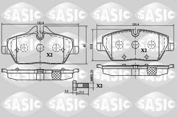 Sasic 6216027 - Kit de plaquettes de frein, frein à disque cwaw.fr