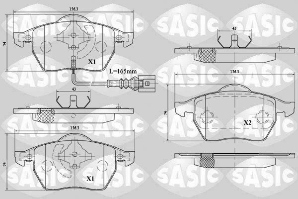 Sasic 6216079 - Kit de plaquettes de frein, frein à disque cwaw.fr