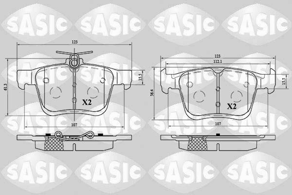 Sasic 6216075 - Kit de plaquettes de frein, frein à disque cwaw.fr